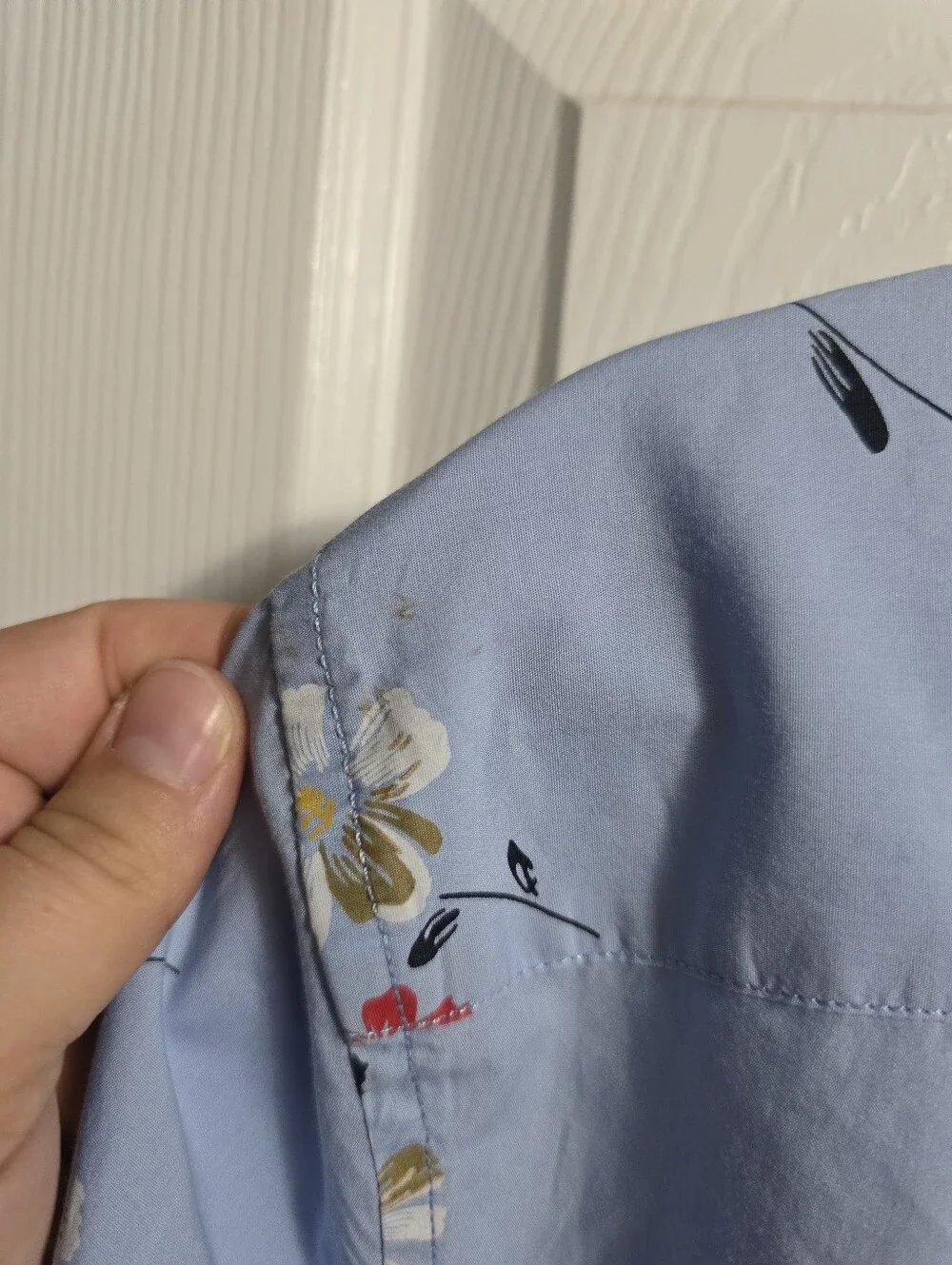 Banana Republic Light Blue Floral Button-Down Shirt